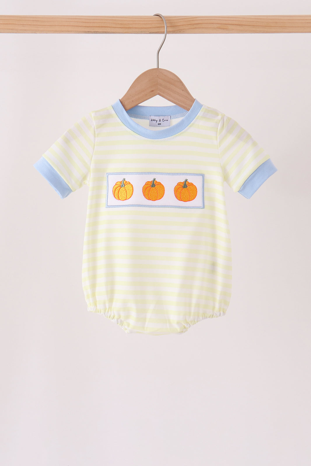 Yellow Stripe Pumpkin Romper