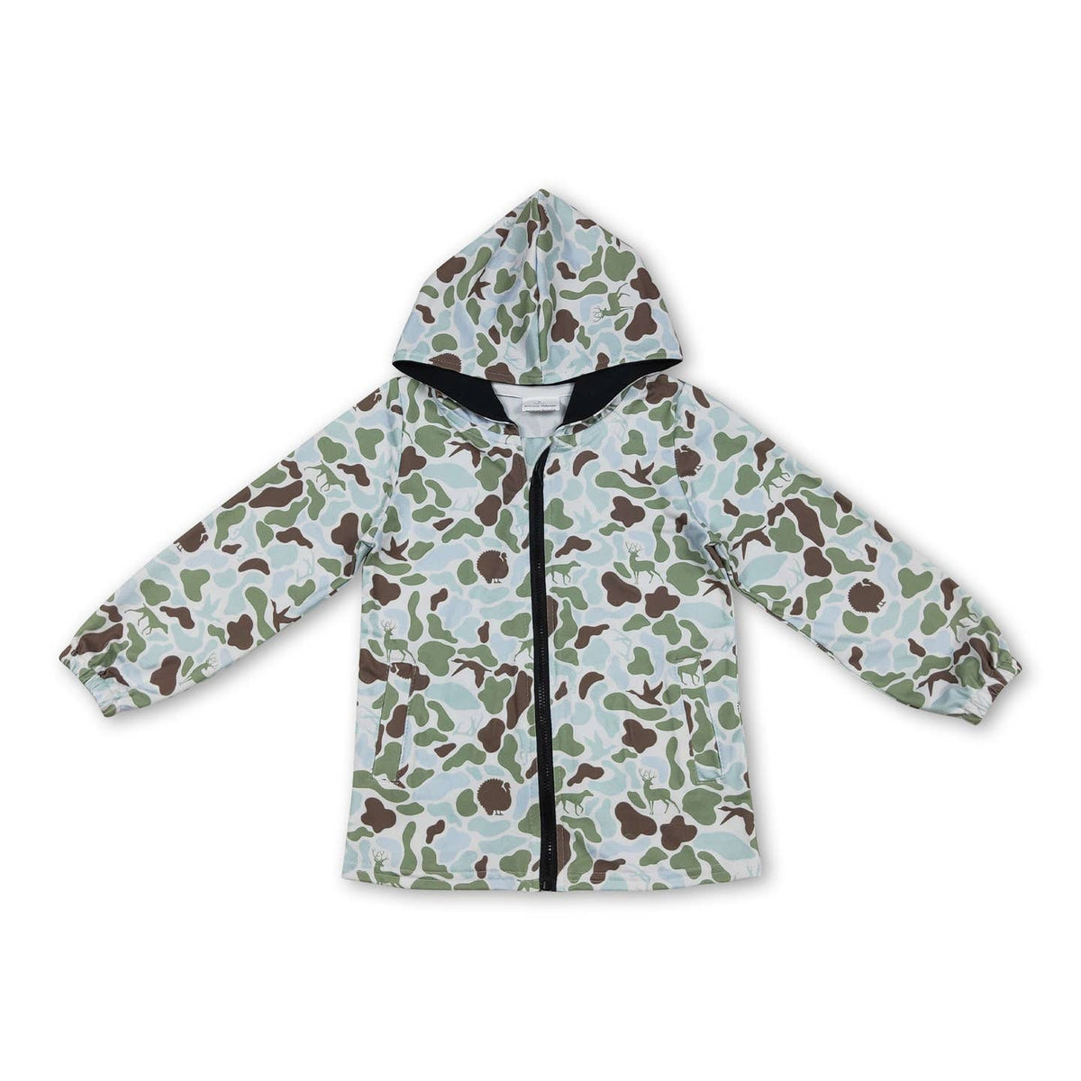 Green Camo Zipper Hoodie